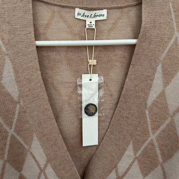 For Love & Lemons Cassidy Argyle Cardigan Size M - Picture 4 of 7